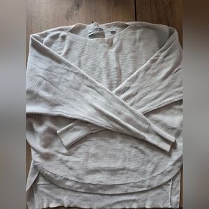 AllSaints Esia Jumper - 100% Merino Wool Ribbed Sweater - Cream - Medium